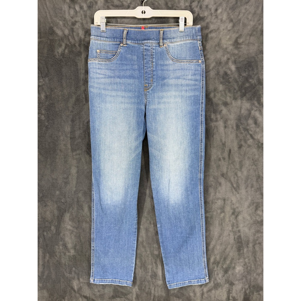 SPANX Jean-ish Leggings Pants Womens Large Blue Denim Stretch Mid Rise‎